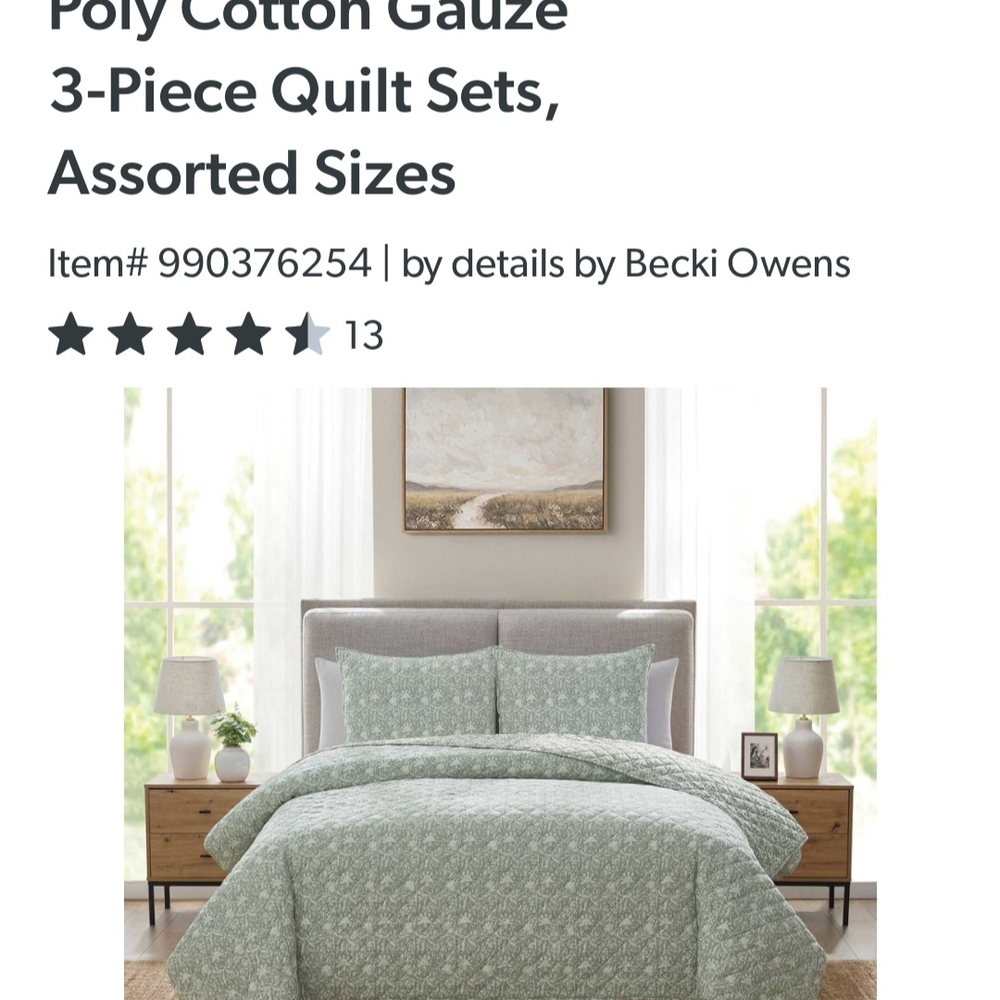 Green 3-Piece Quilt Set(Full/Queen)